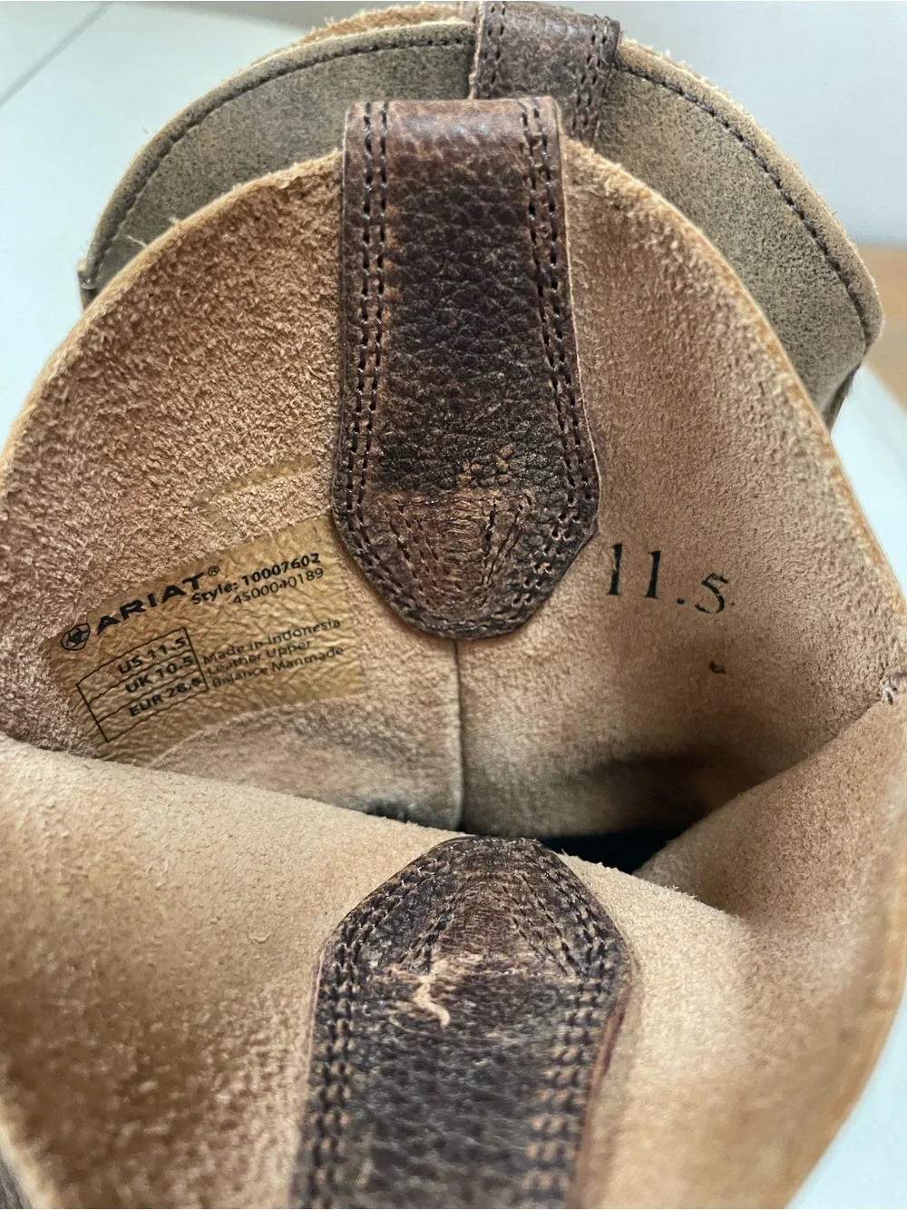 Ariat Tan/Brown Kids Suede Western Boots